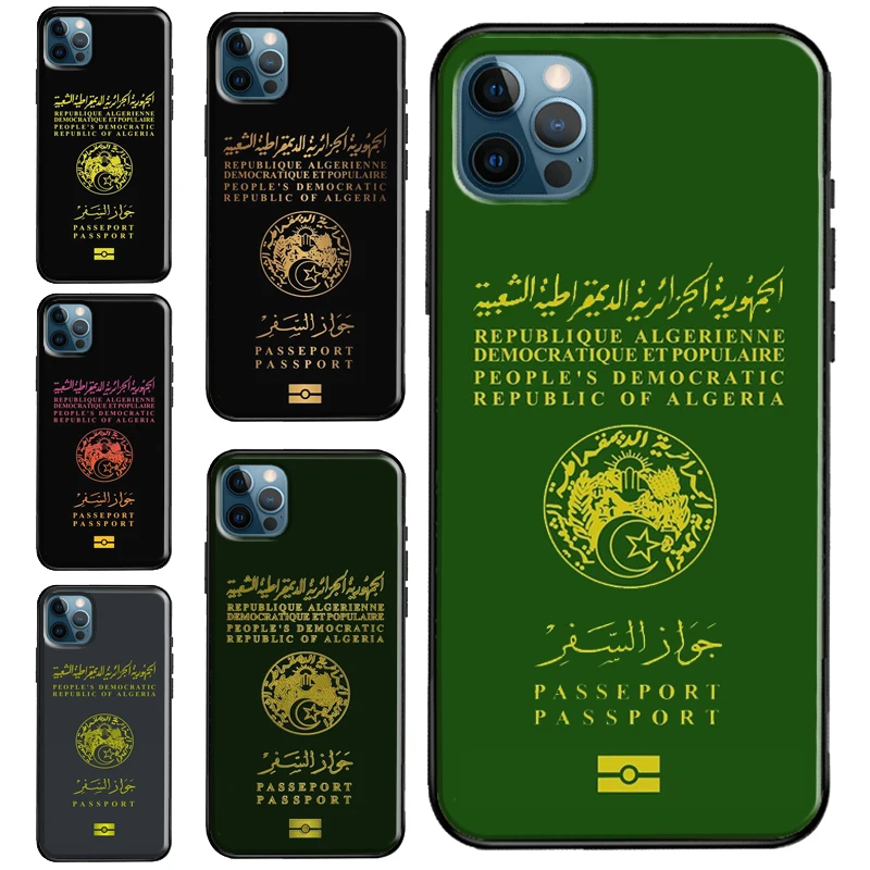 Чехол для телефона с алжирским паспортом iPhone XR XS Max X 12 mini 11 Pro SE 2020 7 8 Plus силиконовый