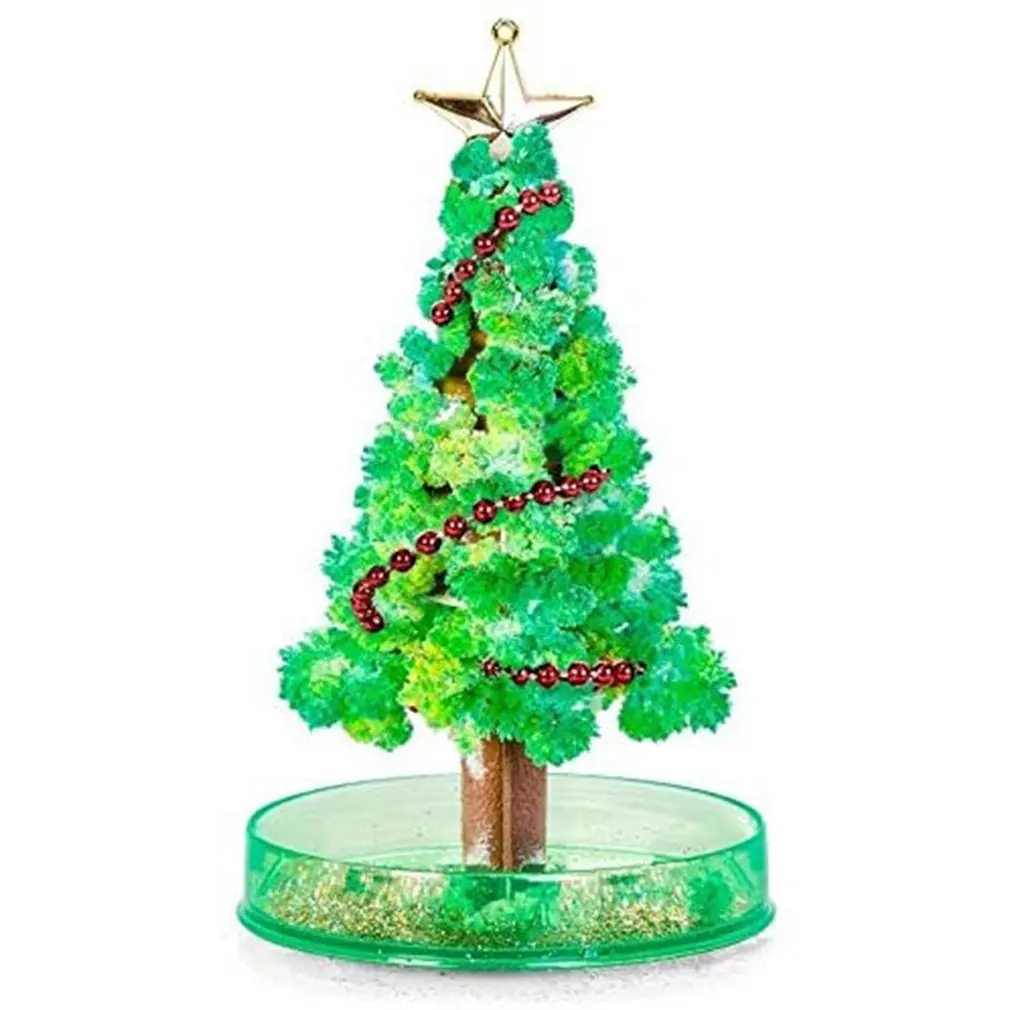 

Crystal Flowering Christmas Tree Grow Up Magic Toys Green Decoration Creative Magic Tree Christmas Gift