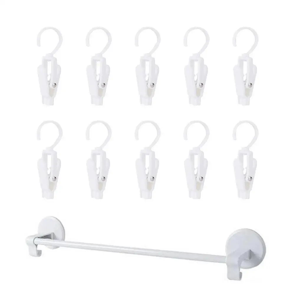 

Многофункциональная полка для хранения одежды, органайзер для хранения одежды, шляп, брюк, поворотные клипсы 10 шт. для носков, одежды, кепок