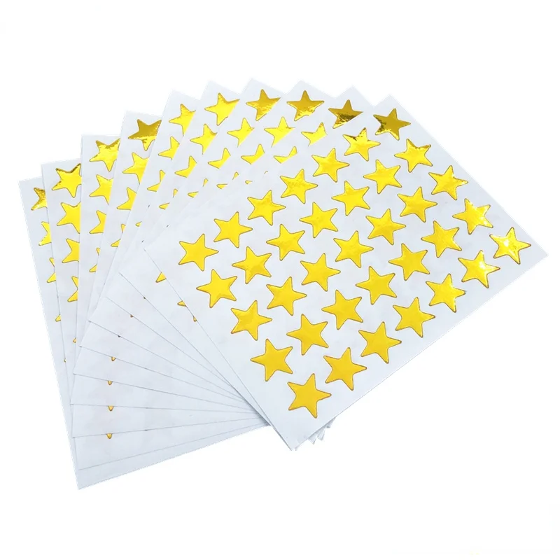 

10 листов детских наклейки награды "пятиконечная звезда" Золотая фольга ПВХ стикер для скрапбукинга для подарка декоративные канцелярские и...