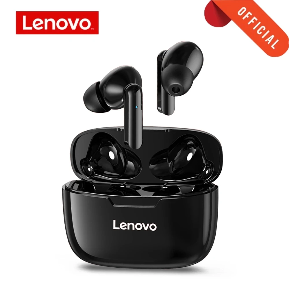 

Lenovo-Auriculares inalámbricos XT90 TWS, cascos deportivos con Bluetooth 5.0, con botón táctil, IPX5, impermeables, con caja de