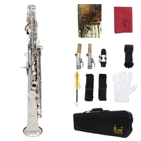 m mbat soprano saxophone silver brass sax bb b flat saxofon woodwind musical instrument with case gloves mouthpiece accessories