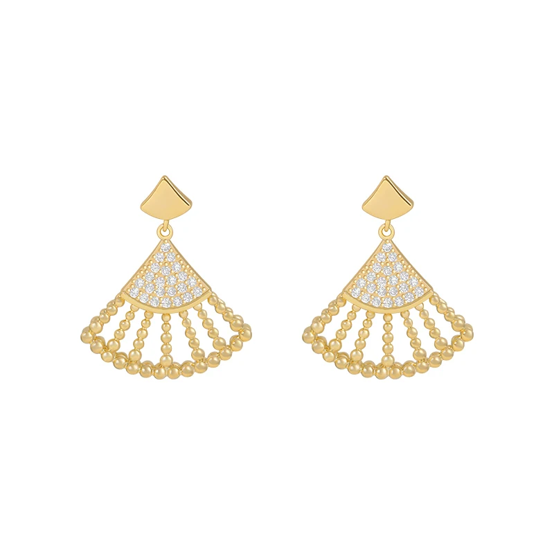 

2021 new designer hollow fan Pendant Earrings women's fashionable jewelry luxury Christmas party Earrings elegant accessories