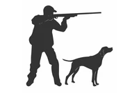 young hunter with a gun and a hunting dog hunting vinyl car stickers for car body window door sign rainproof 1515cm