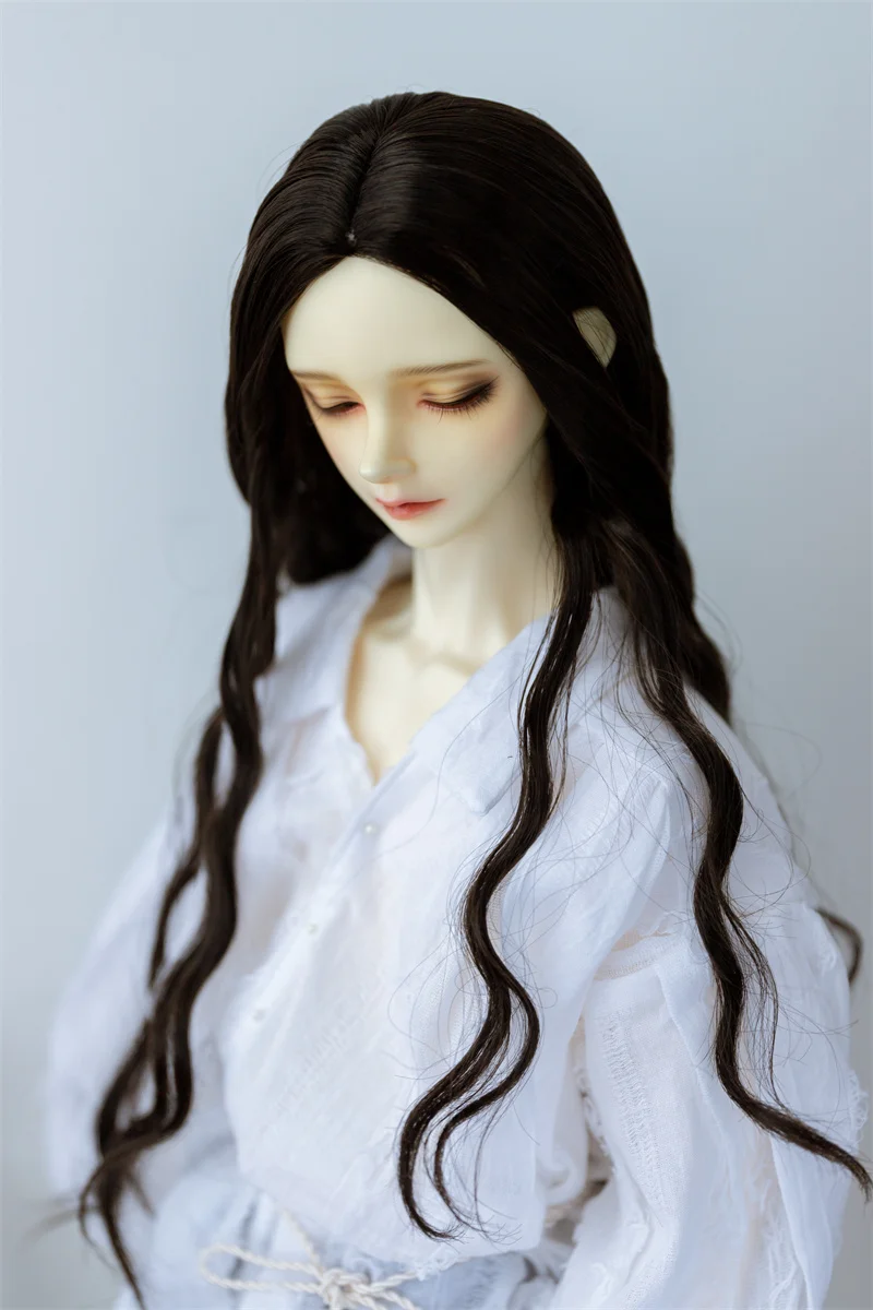 

BJD Doll Wig is Suitable for 1-3 1-4 1-6 size fashion all-match milk silk mid-part wavy long hair Doll Accessories