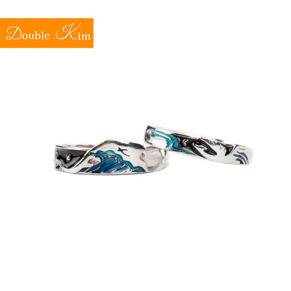 Кольцо с изменяемым размером для влюбленных птицами и рыбками кольцо серебряным