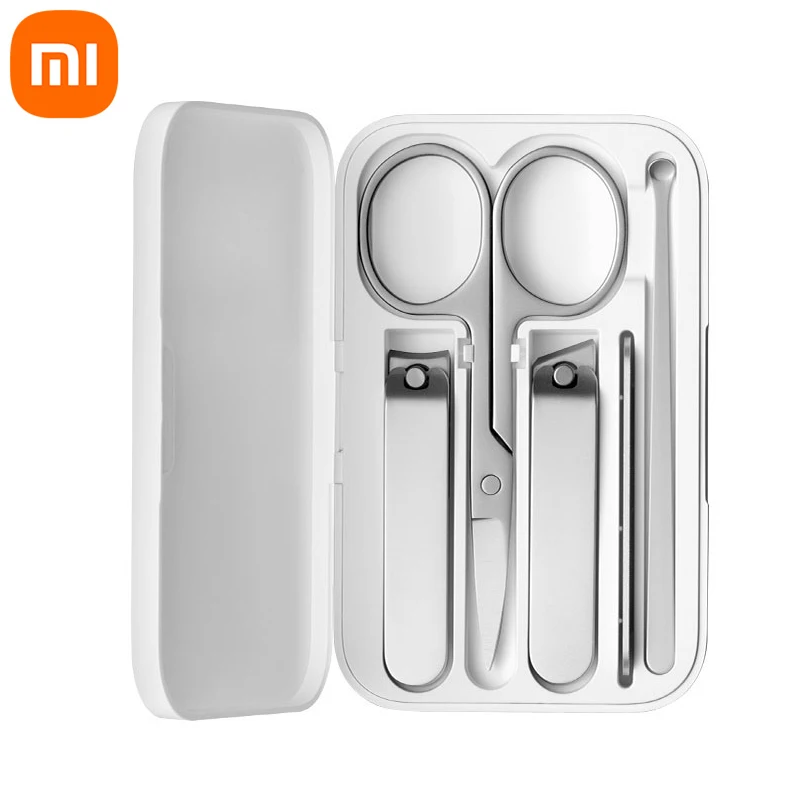 

5in1 Xiaomi Mijia Nail Clipper Stainless Steel Set Trimmer Pedicure Care Clippers Earpick Nail File Professional Beauty Tools