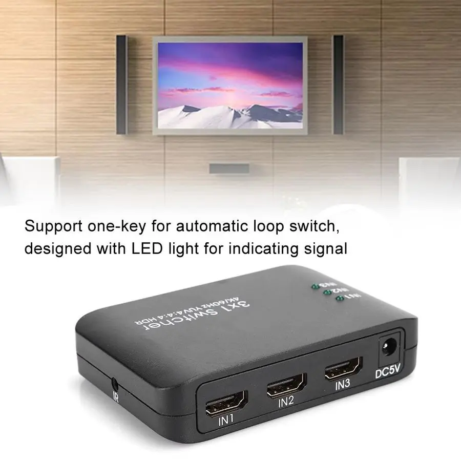 3x1 4K HDMI 2 0 переключатель HD ИК пульт дистанционного управления разделитель адаптер