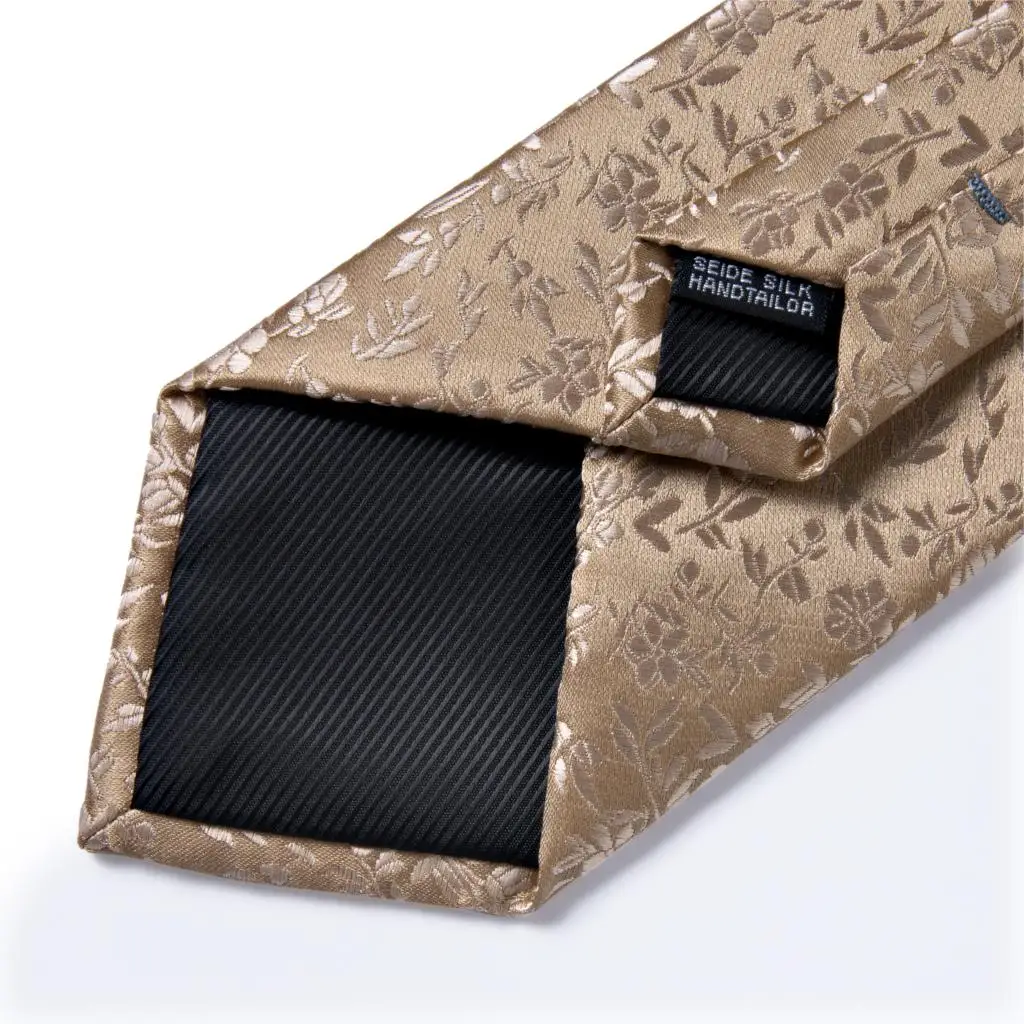 Подарочный мужской галстук золотой однотонный Цветочный Шелковый Свадебный для