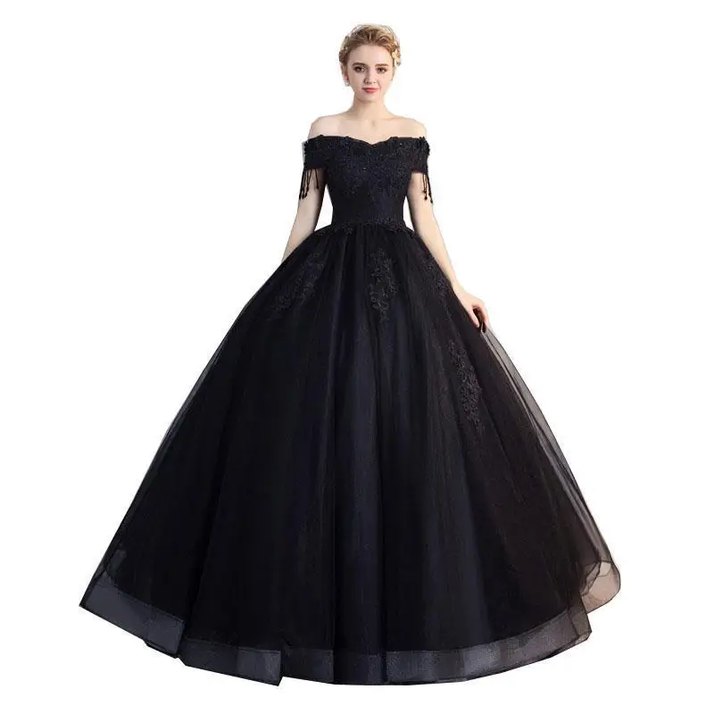 

Quinceanera Dresses The Prom Short Sleeve Classic Off The Shoulder Noble Appliques Ball Gown Party Prom Formal Dress
