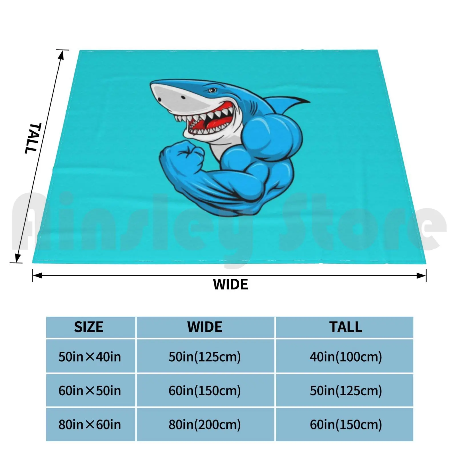 Фото Blanket Fashion Custom Sharks Jaws Ocean Beach Water Fish Nimal Sea Gym Gymnastics Fitness Workout Summer №2