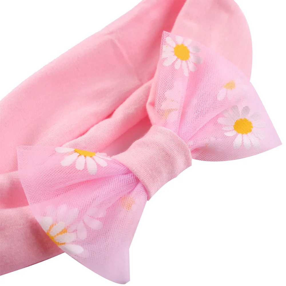 3Pcs/Set Baby Turban Headband for Girls Floral Bows Elastic Cotton Hair Band Newborn Headwear Haarband Accessories | Детская одежда и
