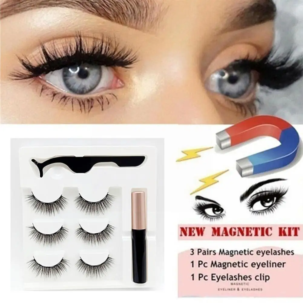 

magnetic eyelashes natural with magnet handmade magnetic eye Set cils lashes Tweezer lashes Mink magnetiqu faux T0R0