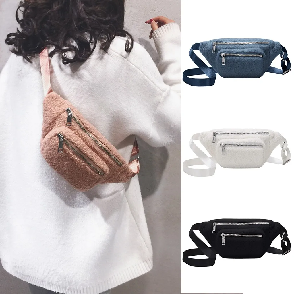 Сумка OCARDIAN из искусственного кроличьего меха Женская плюшевая поясная сумка
