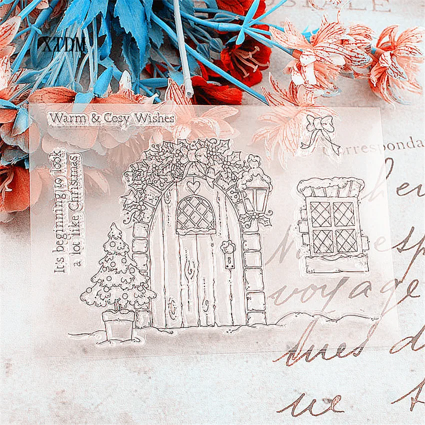 Горячая Распродажа прозрачные штампы с деревянной дверью/силиконовые