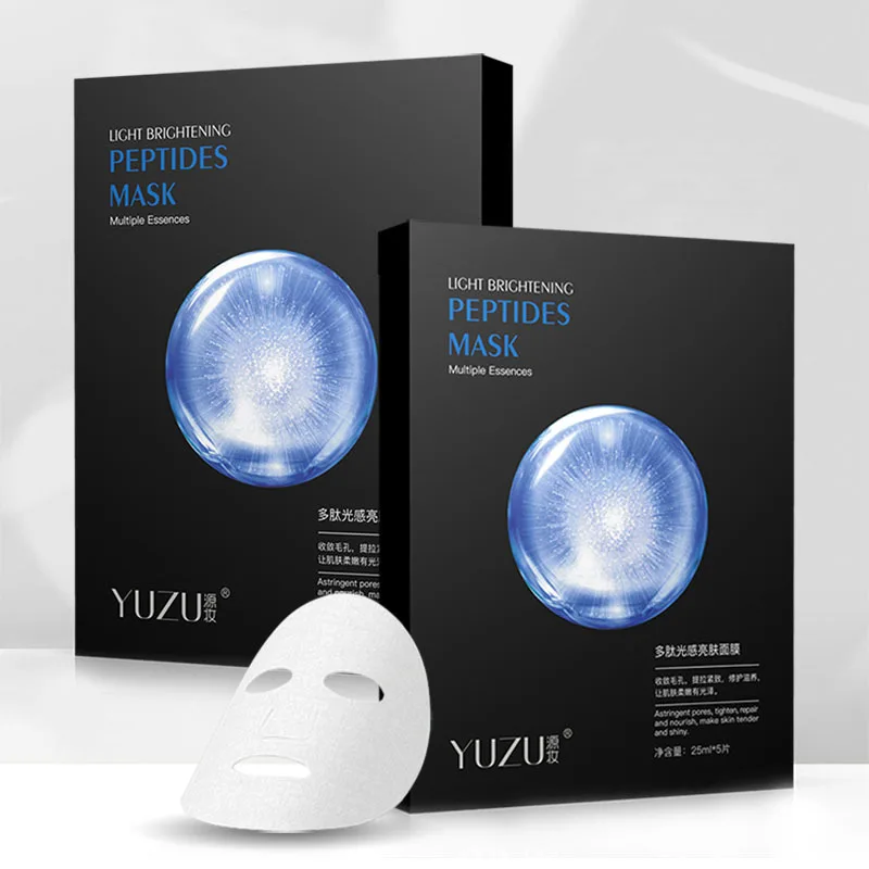 

5 Pieces Box Package Moisturizing Hyaluronic Acid Polypeptide Light Skin Brightening Peptides Mask