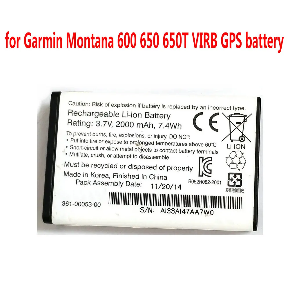Оригинальный аккумулятор 3 7 в 361 Втч 00053 00/361 600 04 для Garmin Монтана 650 650T VIRB