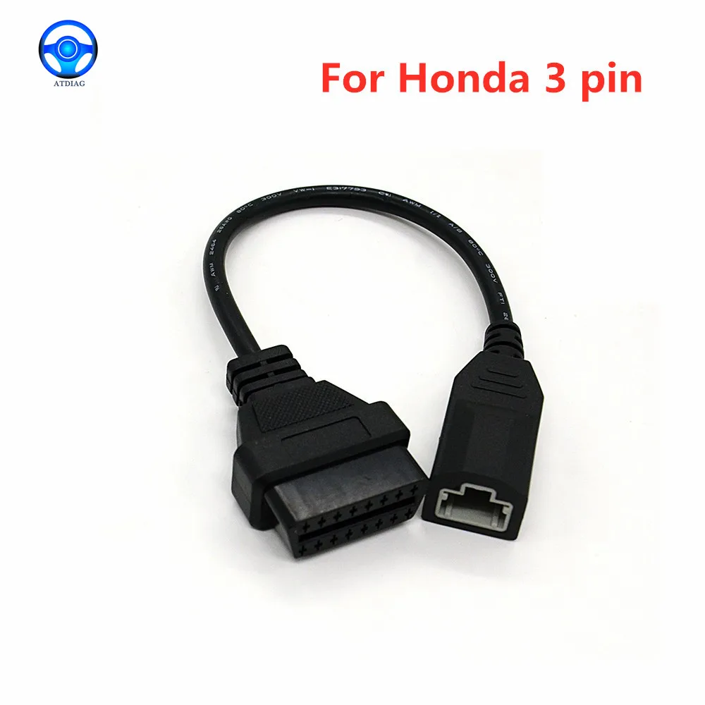 

Hot Sell OBD2 Car Diagnostic Cable Connector For Honda 3PIN to 16PIN Lead Cable OBD1 to OBD2 For Honda 3 PIN Auto Cable