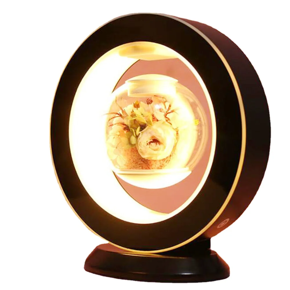 

2022 Магнитная левитационная иммортальная декоративная Цветочная лампа, плавающий Настольный светодиодный ночсветильник для домашнего декора, Подарочная настольная лампа