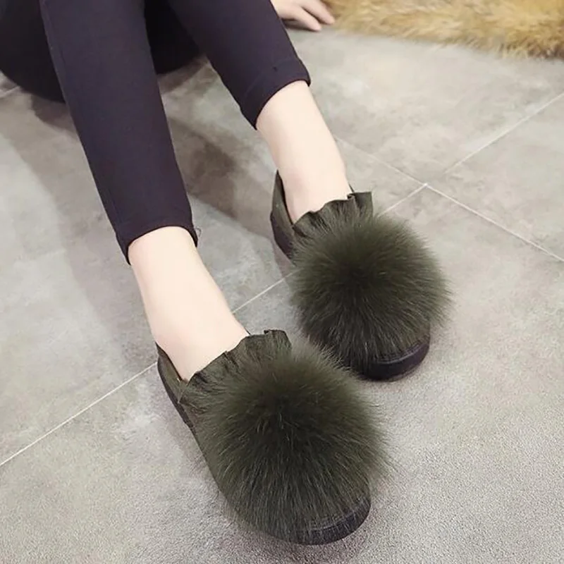 Женская Теплая обувь на толстой подошве Сезон осень зима Модная женская из флока