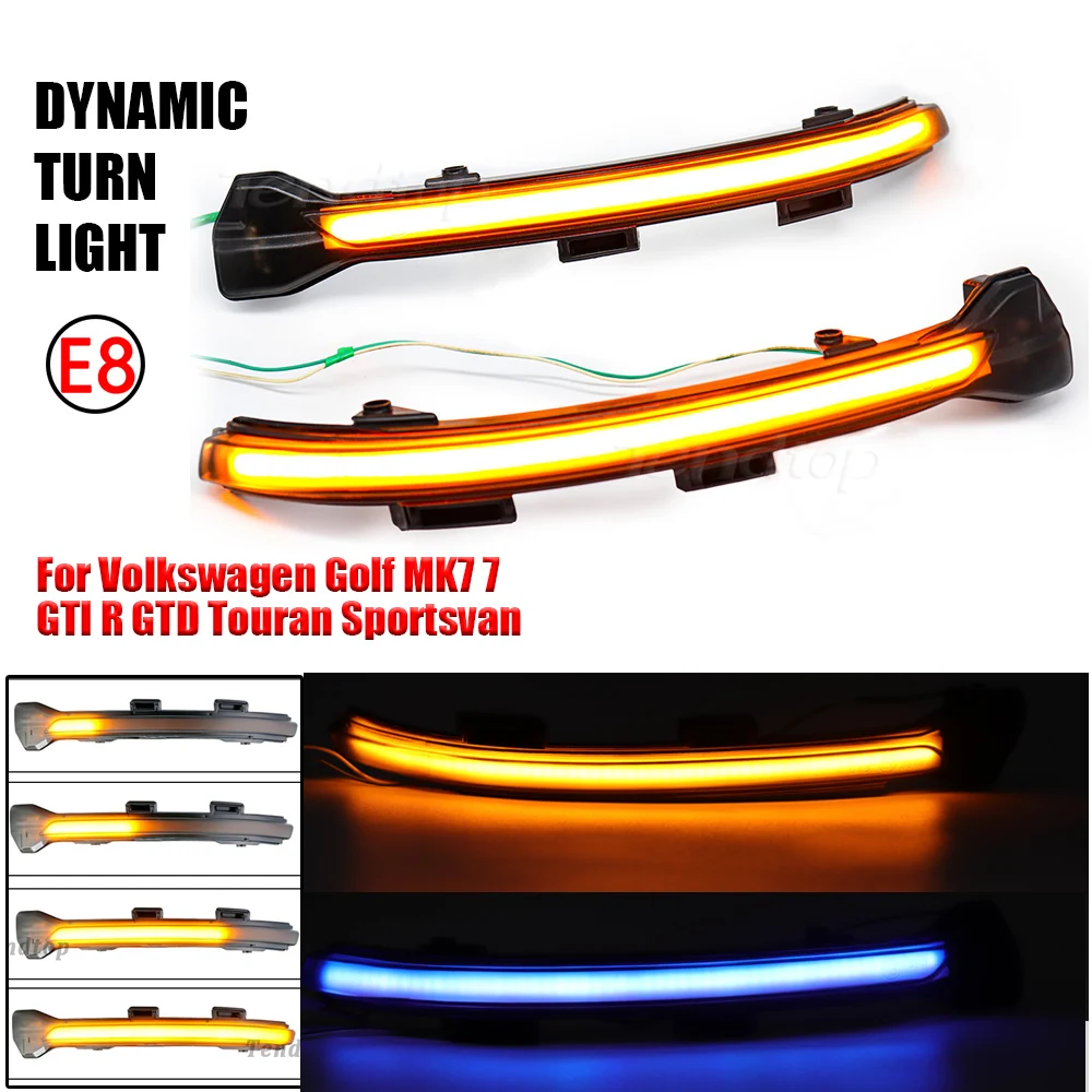 

LED Dynamic Turn Signal Blinker Sequential Side Mirror Indicator Light For Volkswagen VW Golf 7 Touran Sportsvan