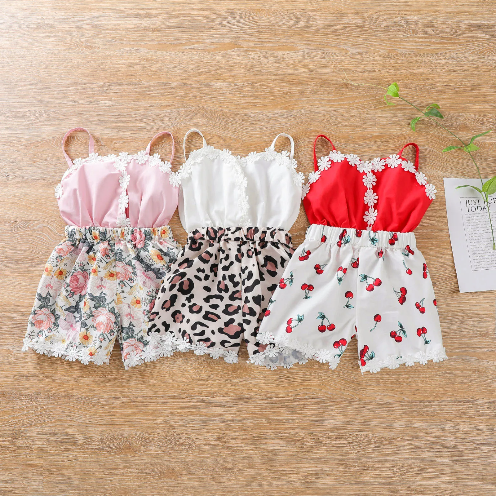 

Pretty Princess Summer Cool Thin Patchwokr Flower Leopard Print Overalls Toddler Kids Baby Girls Fashion Rompers 18M-6Y