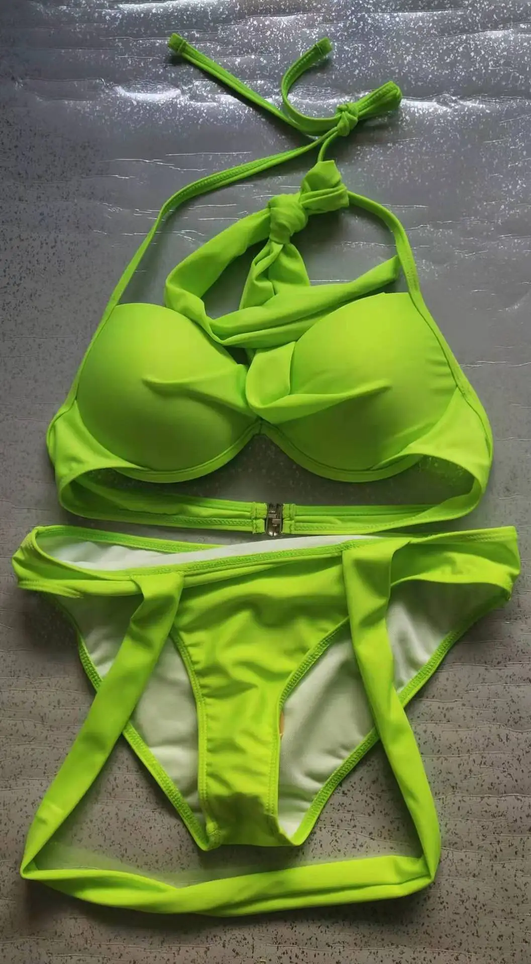 

2021 new hot selling women's swimsuit sexy swimsuit women's Bikini neck cross bikini split hollow gathered swimsuit