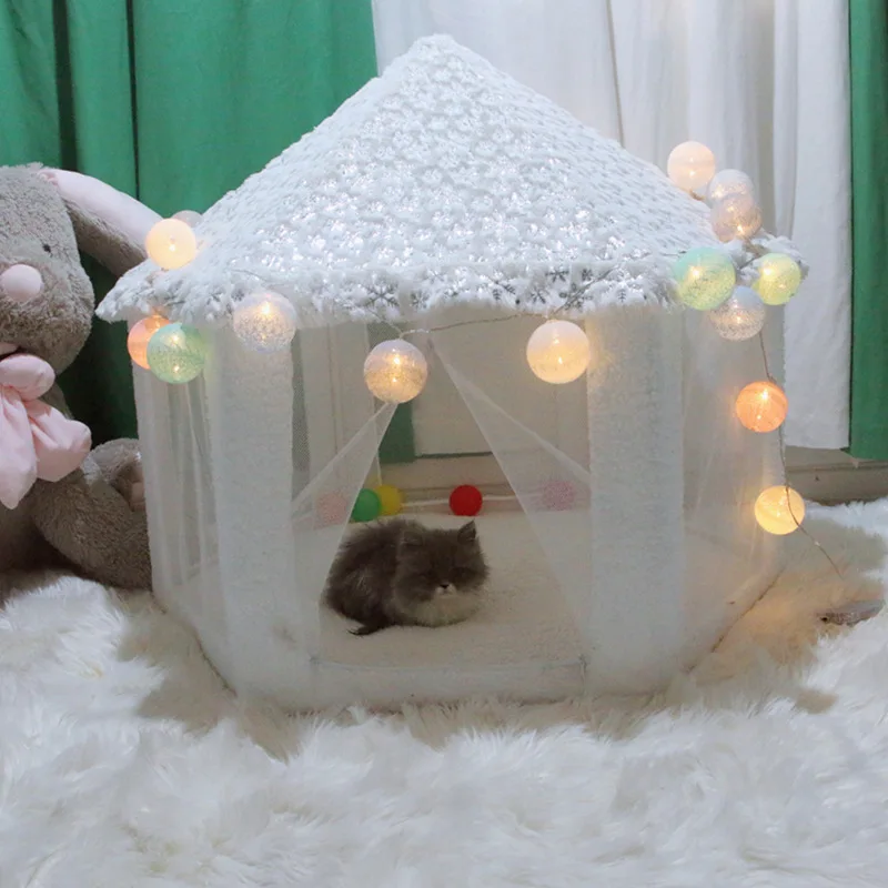 Домик домик принцесса для кошек удобная уличная палатка собак портативная