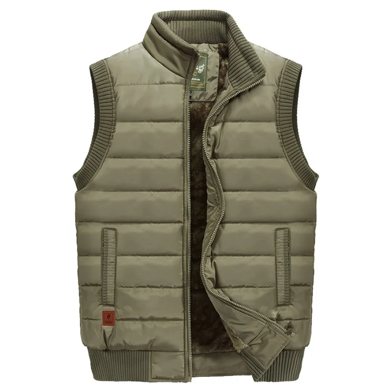 Refire gear, зимний теплый пуховый жилет, куртка для мужчин, повседневный флисовый жилет с хлопковой подкладкой, пальто, военные жилеты с рыбками, жилеты для фотографии - Цвет: Khaki