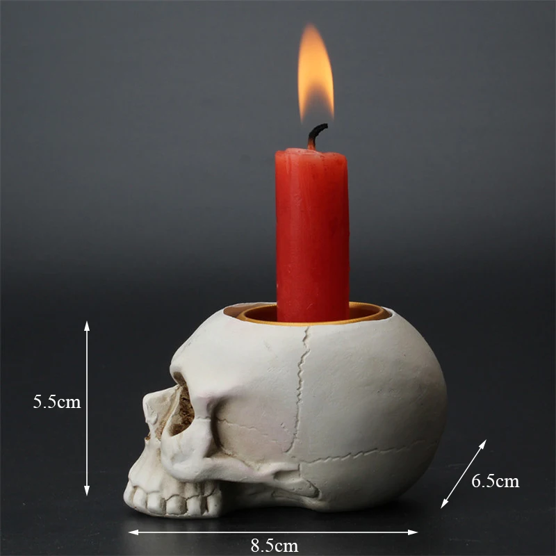 Европейский белый мини-подсвечник с черепом креативный офисный Настольный