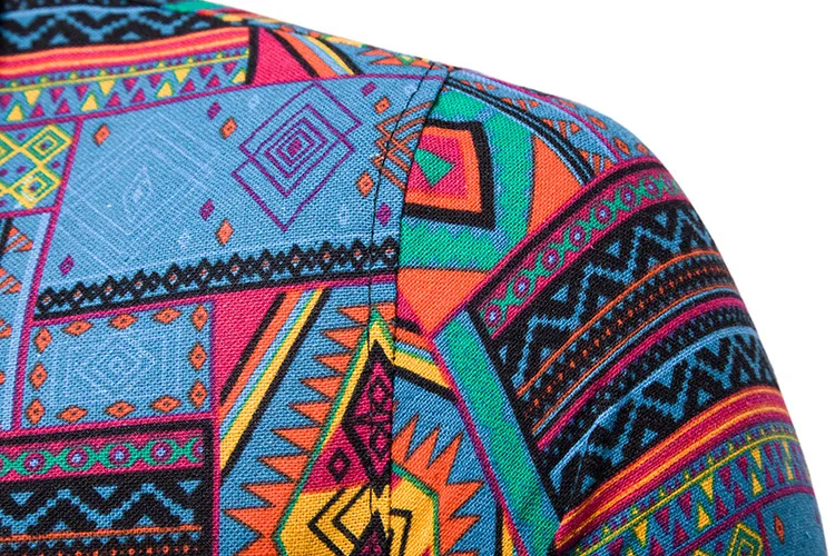 Mens Cotton Linen Dress Shirt 2022 Fashion Vintage African Ethnic Print Shirt Men Slim Fit Short Sleeve Hawaiian Shirts Camisas