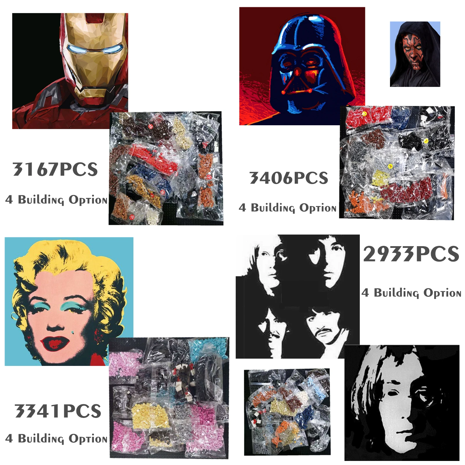 

Pixel Art Decorative Iron Mosaic Painting Avatar Star Space Man Toys Building Block Bricks Gift Kid Toy Christmas