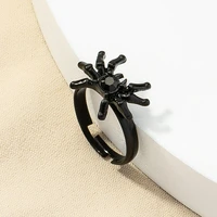 ins trendy black spider cat animal hip hop rock man minimalism men finger midi rings korean fashion women party jewelry