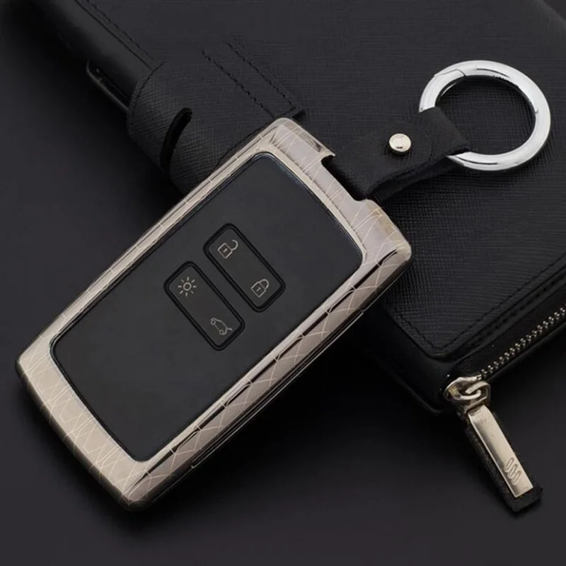 

Zinc Alloy+Leather Car key cover case protector holder for Renault koleos Kadjar Keys With Key Rings car Key case