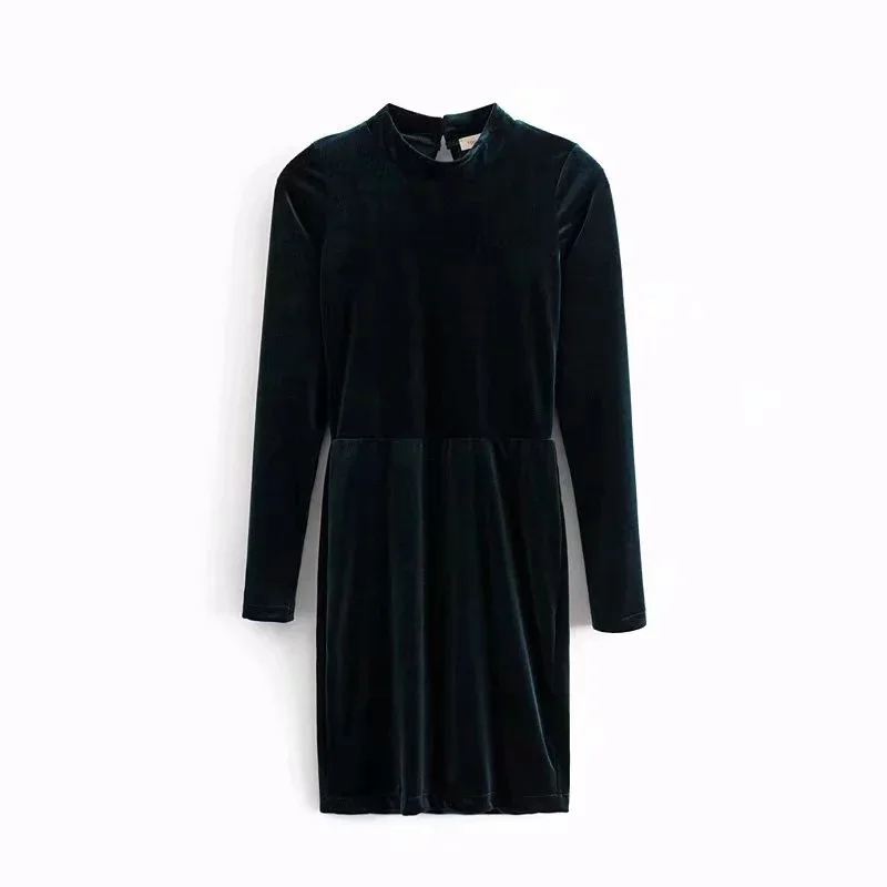 Женское вельветовое мини-платье kpop черное облегающее платье с открытой спиной и