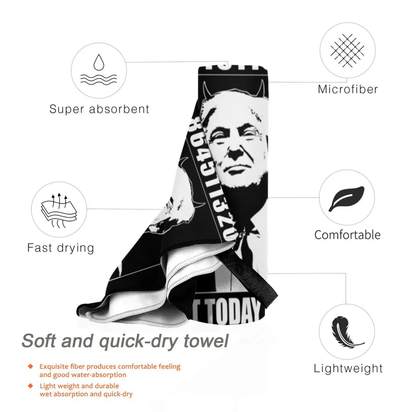 864511320 забавный подарок против Трампа быстросохнущее полотенце портативная