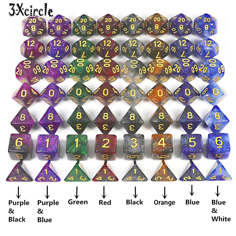 Красочные высокое качество 15 цветов творческая Вселенная Галактика кости набор