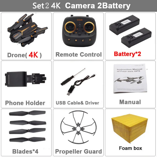 Set2 XS812 4K 2B FB VISUO XS812 gps Радиоуправляемый Дрон с камерой 4K HD 5G wifi FPV удерживающий высоту один ключ возврат Радиоуправляемый квадрокоптер вертолет дроны VS E520S - Цвет: Set2 XS812 4K 2B FB