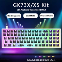 Geek GK73XS Keyboard Kit HotSwap NKRO RGB Wired bluetooth Dual Mode PCB Mounting Plate Case Mecanical Keyboard Customized Kit