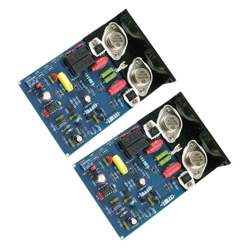1 Pair QUAD405 Amplifier Board MJ15024 100W 8R Dual Channel with Angle Aluminum Finished Baord |