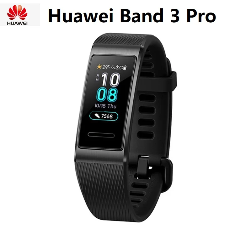 

Original Huawei Band 3 Pro GPS SmartBand Metal Frame Amoled 0.95inch Full Color Display Waterproof Fitness Heart Rate Sleep