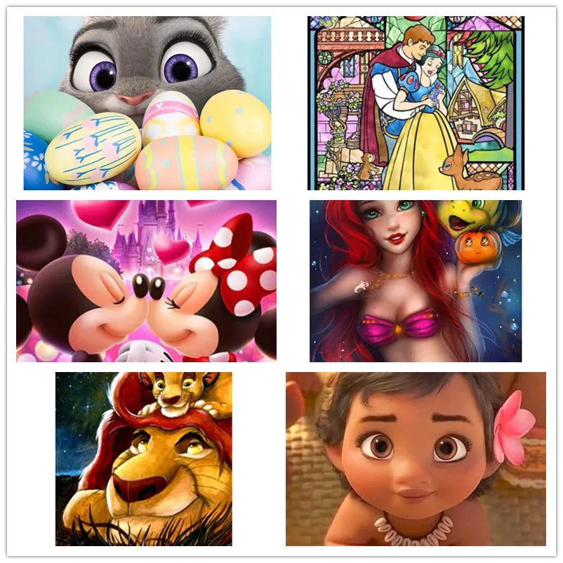 

5d Disney Full Square Diy Diamond Painting Mosaic Cross Stitch Kits Home Decoration Beautiful Little Girl Moana Cartoon Painting