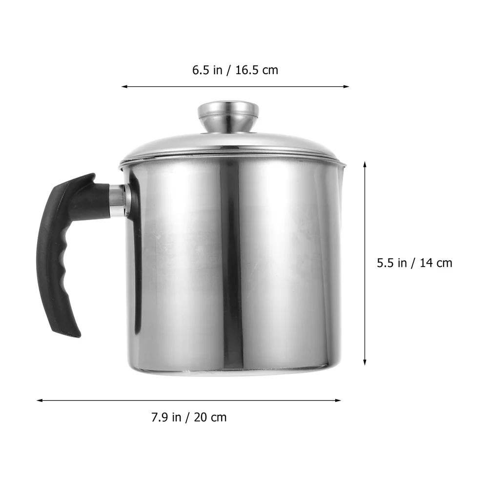 

1Pc Oil Strainer Pot Stainless Steel Grease Strainer Container Kitchen Gadget