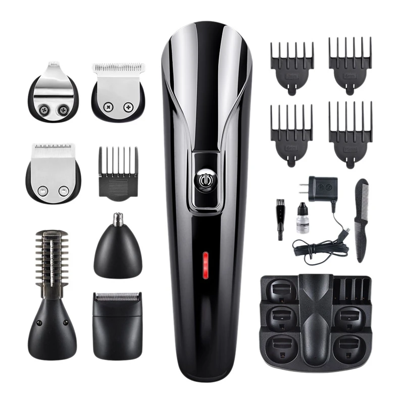 

SHINON Multifunctional Six-In-One Electric Hair Clipper European Plug Professional Trimmer Men's Cordless Haircut Razor EU Plug