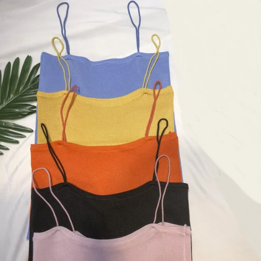 

Spring Summer Sleeveless Women Vest Ladies Knitted Solid Color Tank Tops Sexy Slim Pullover Female Shirt JW9391