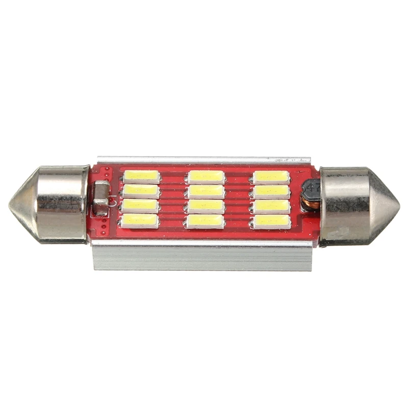 Светодиодная лампа C10W Canbus 12 SMD 4014 внутренний купольный светильник светодиодная