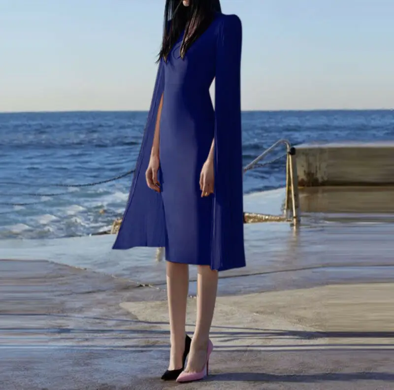 

Women Bandage Bodycon Casual Sleeve Party Club Dress Fashion AU Ladies Solid Knee Length Dresses