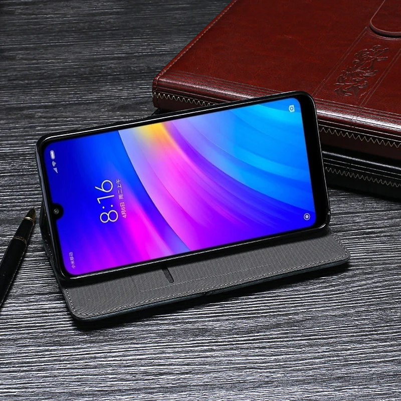 ITien подставка Поворотная защита кожаный резиновый чехол для телефона Xiaomi Hongmi Redmi 7