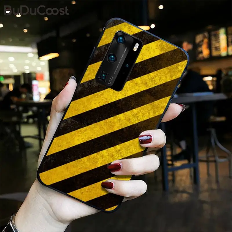 

Riccu Danger Warning label Phone Case for Huawei P30 P20 Mate 20 Pro Lite Smart Y9 prime 2019