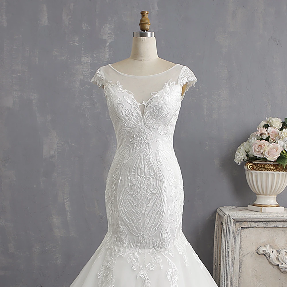 Vestidos De Novia 2020 свадебное платье с кружевами длинное размера плюс винтажное Русалка